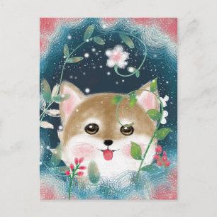 Niedliche Shiba Inu Pup Postkarte