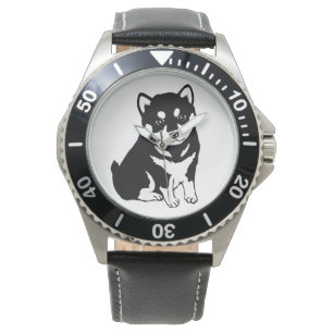 Niedliche Shiba Inu Puppy Art Armbanduhr