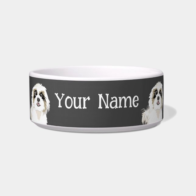 Niedliche Shih Tzu Dog benutzerdefinierte Farbe un Napf (Vorderseite)