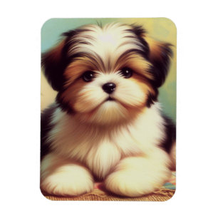 Niedliche Shih-Tzu-Puppy-Malerei Magnet