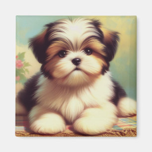 Niedliche Shih-Tzu-Puppy-Malerei Magnet