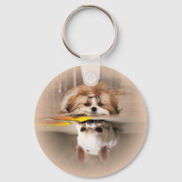 Niedliche shih tzu und chihuahua schlüsselanhänger