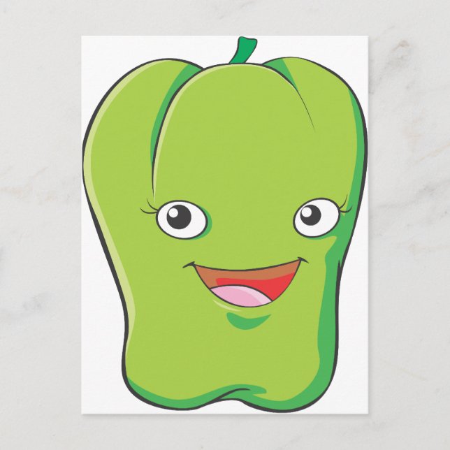 Niedliche Shirts für den grünen Bell Pepper Postkarte (Vorderseite)