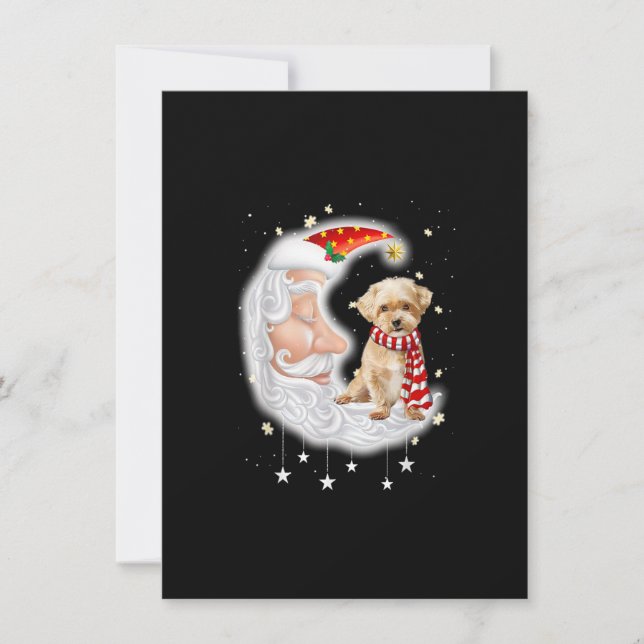 Niedliche Shorkie mit Weihnachtsmannmütze Weihnach Einladung (Vorderseite)