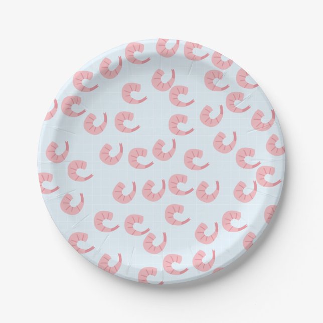 Niedliche Shrimp-Papier-Teller Pappteller (Vorderseite)