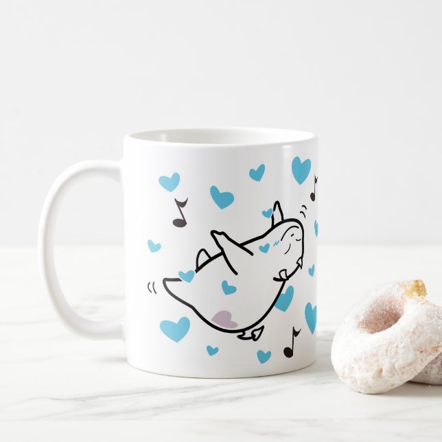 Niedliche Shy Devil Happy Couples Kaffeetasse (Mit Donut)