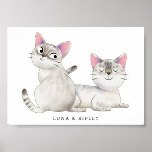 Niedliche Siamkatze Illustration mit dem Namen Poster