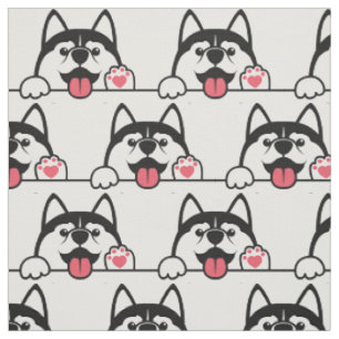 Niedliche sibirische Husky-Farbe Stoff
