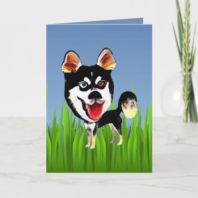 Niedliche sibirische Husky-Grußkarte Karte (Vorderseite)
