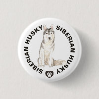 Niedliche sibirische Husky Hund Rasse Wasserfarben