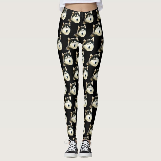Niedliche sibirische Husky-Leggings Leggings (Vorderseite)