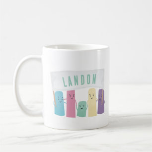 Niedliche Sidewalk-Khalle mit Sonderzeichen Kaffeetasse
