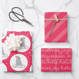 Niedliche Siegel Weihnachtswrapping Paper Sheets Geschenkpapier Set