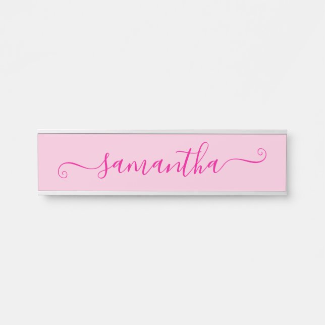 Niedliche Signatur in Hot Pink Türschild (Vorderseite )