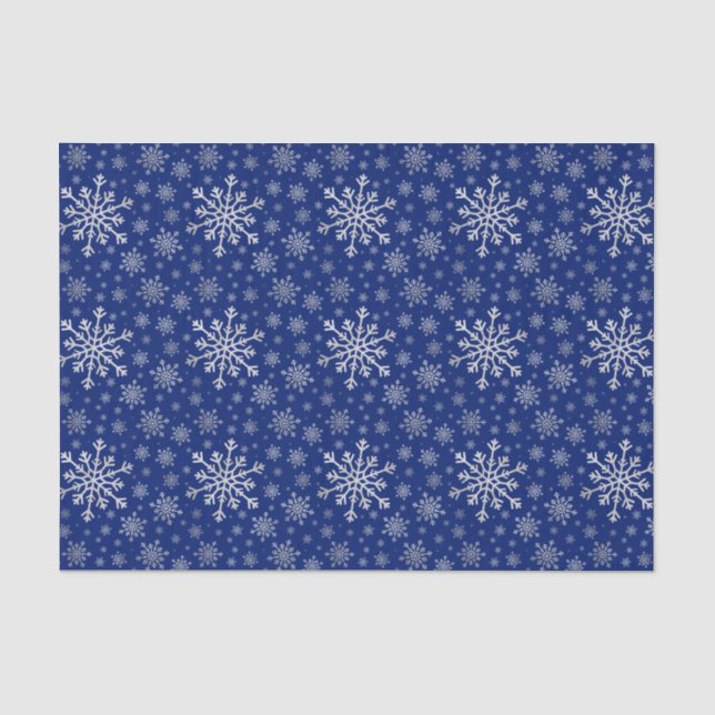 Niedliche Silbergraue Weihnachtsschneeflocken auf  Seidenpapier (Vorderseite)