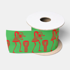 Niedliche Silhouette, Happy Dance Green Satinband