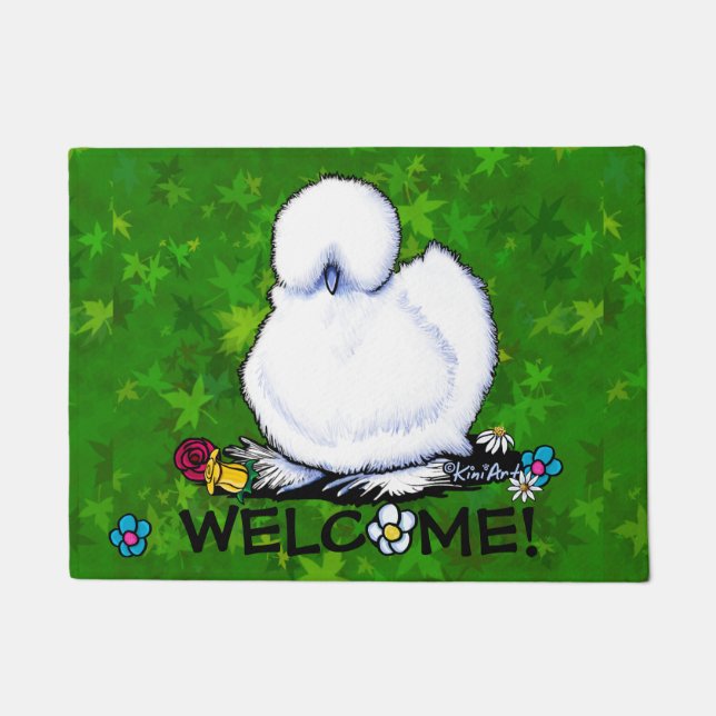 Niedliche Silkie Chicken Doormat Fußmatte (Vorderseite)