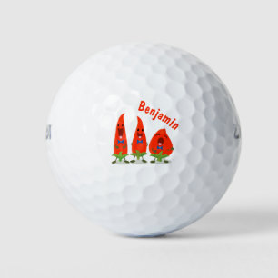 Niedliche Singen Chili Paprikaschoten Cartoon Illu Golfball