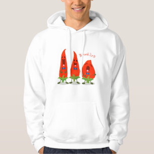 Niedliche Singen Chili Paprikaschoten Cartoon Illu Hoodie