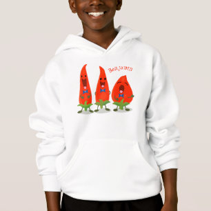 Niedliche Singen Chili Paprikaschoten Cartoon Illu Hoodie