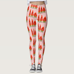Niedliche Singen Chili Paprikaschoten Cartoon Illu Leggings