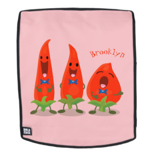 Niedliche Singen Chili Paprikaschoten Cartoon Illu Rucksack