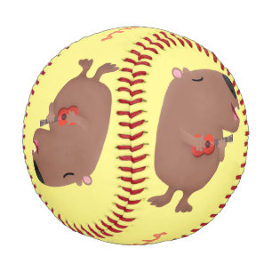 Niedliche singende Capybara ukulele Cartoon Illust Baseball