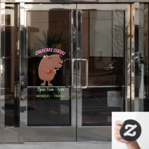 Niedliche singende Capybara ukulele Cartoon Illust Fensteraufkleber