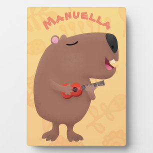 Niedliche singende Capybara ukulele Cartoon Illust Fotoplatte