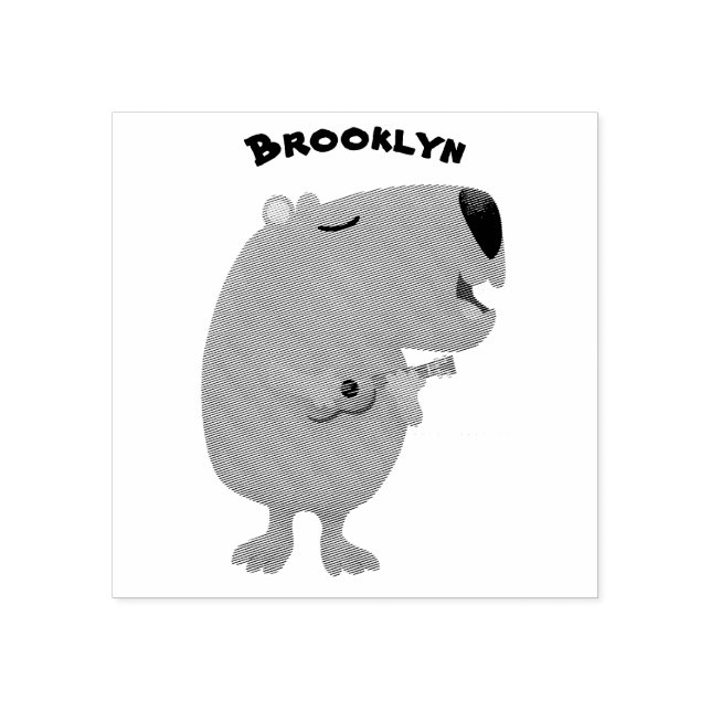 Niedliche singende Capybara ukulele Cartoon Illust Gummistempel (Prägung)