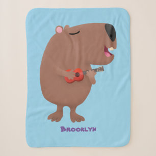 Niedliche singende Capybara ukulele Cartoon Illust Sherpadecke
