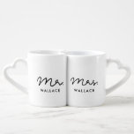 Niedliche Sitte von Herrn und Frau Liebestassen<br><div class="desc">Mr. und Mrs. Pärchen Kaffee Tasse,  individuell mit Ihrem eigenen Namen und Ihre Lieblingsfarben.</div>