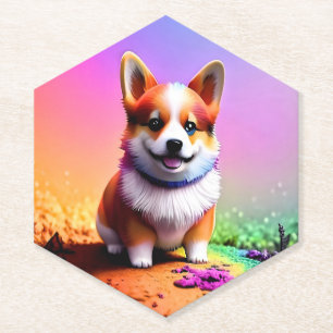 Niedliche Sitzung Corgi Dog-33663 Untersetzer