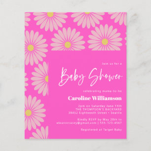 Niedliche skandinavische Blume Pink Baby Dusche