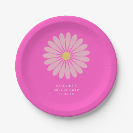 Niedliche skandinavische Blume Rosa Kinderdusche n Pappteller