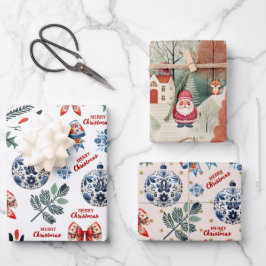niedliche skandinavische Weihnachten gemütlich Geschenkpapier Set