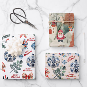 niedliche skandinavische Weihnachten gemütlich Geschenkpapier Set