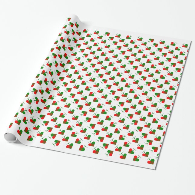 Niedliche skandinavische Weihnachtsherzen Geschenkpapier (Ungerollt)