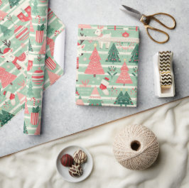 Niedliche skandinavische Weihnachtssaison Geschenkpapier