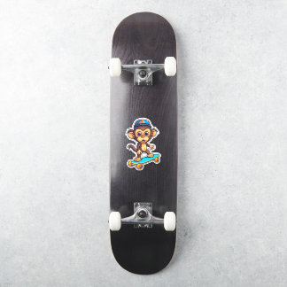 Niedliche Skateboarding-Affenaufkleber Aufkleber