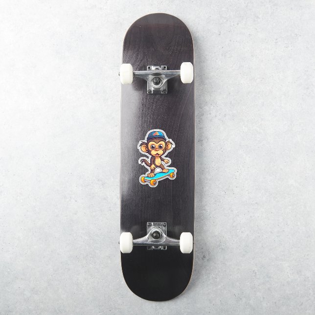 Niedliche Skateboarding-Affenaufkleber Aufkleber (Skateboard)