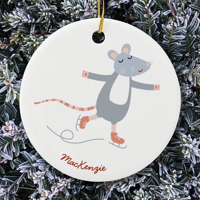 Niedliche Skaten-Maus Personalisiert Keramik Ornament (Von Creator hochgeladen)