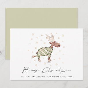 Niedliche Skaten Reindeer Frohe Weihnachten