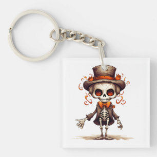 Niedliche Skeleton Halloween Hexe Schlüsselanhänger