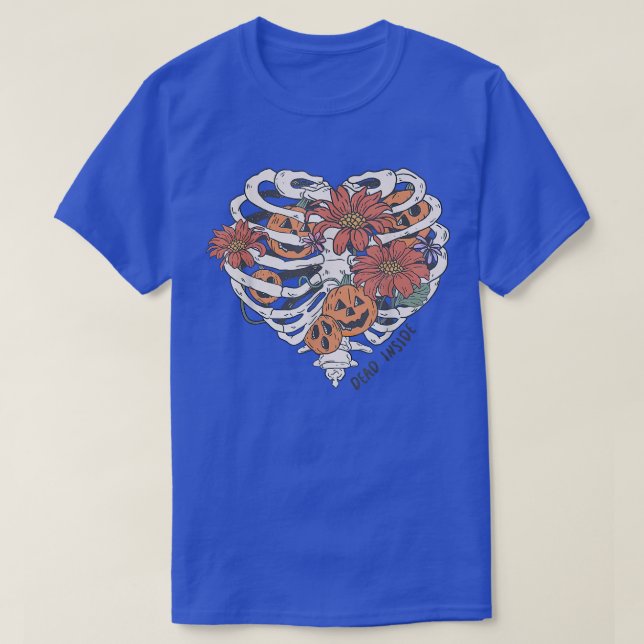 Niedliche Skeletthalle Herzkranzkette Blume Pumpki T-Shirt (Design vorne)