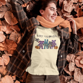 Niedliche Skeletttiere und Pumpkins Halloween T-Shirt