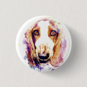 Niedliche Skizze für Hunde im Basset Button