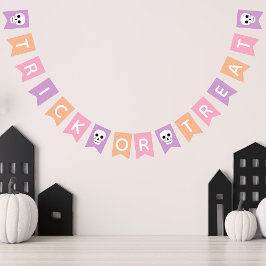 Niedliche Skulls Pastel Halloween Trick oder Trete Wimpelkette
