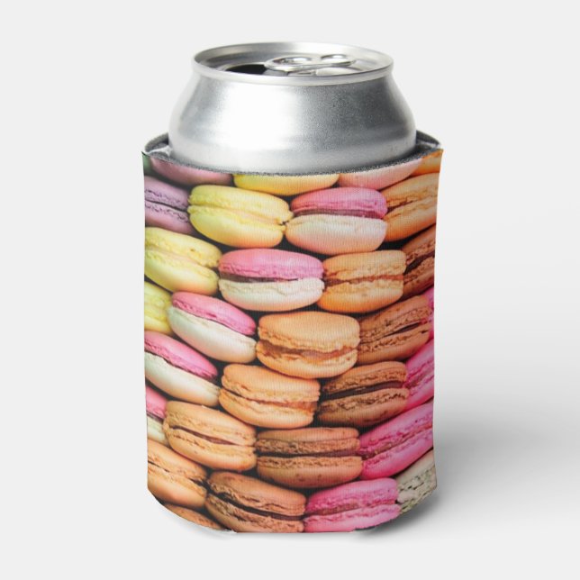 Niedliche skurrile Macarons Dosenkühler (Kanne Vorderseite)