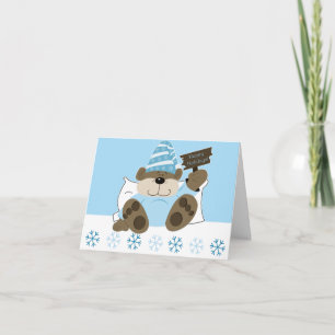 Niedliche Sleepy Bären Weihnachtskarte Feiertagskarte